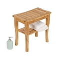 Kinbor Bamboo Shower Bench Bath Spa Seat with Storage Shelf Organizer