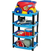 Enjoy Plastics 4-Tier Medium-Size Toy Shelf, Blue