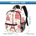 thumbnail image 2 of Eiffel Tower Valentine's Day Cute Adjustable Shoulder Strap Backpack with Large Capacity, Printed Design, Lightweight, 2 of 6