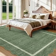 thumbnail image 3 of FairOnly 9'x12'Flounce Solid Non Slip Washable Area Rug Plush Ruffled Border Ultra Thin&Soft Indoor Rug for Living Room& Minimalist Spaces,Grey Green, 3 of 7