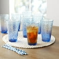 Mainstays Frosted Blue 16 Ounce Cooler Drinking Glasses, 8 Piece