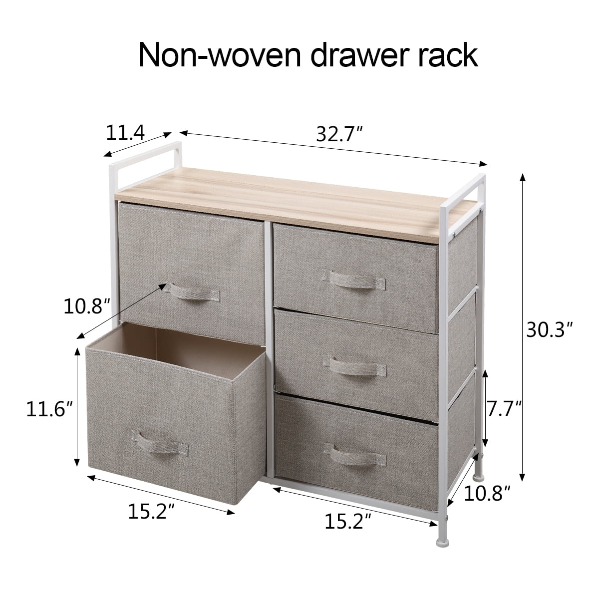 Kepooman 3-Tier Fabric Storage Drawer, Home Organizer Cabinet Dresser Chest - Gray Kepooman 3-Tier Fabric Storage Drawer, Home Organizer Cabinet Dresser Chest - Gray