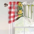 thumbnail image 5 of Tie Up Valances for Windows, Green Leaves Adjustable Valance Curtains Window Treatment for Living Room, Flowers Red Check Country Retro Pastoral Rod Pocket Kitchen Curtains & Drapes 42x18 Inch, 5 of 9