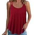 thumbnail image 2 of Tank Tops for Women Plus Size under $5 Round Neck Sleeveless Solid Color Printed Vest Casual T-shirt, 2 of 4