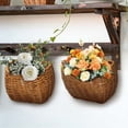 thumbnail image 4 of Wall Mounted Woven Basket, Imitation Rattan Storage Basket for Kitchen Onion, Garlic, Bathroom, No Punching Hanging Storage with Handle, 1 Basket, 4 of 7