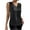 Black, variant on Women's Casual Fashion Solid Color V-Neck Satin Top