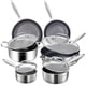 thumbnail image 1 of LOLYKITCH Juego de utensilios de cocina de 10 piezas, juego de ollas y sartenes híbridos de acero inoxidable de tres capas, utensilios de cocina de inducción, resistentes, aptos para lavavajillas y ho, 1 of 5