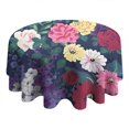 thumbnail image 4 of Pioneer Flower Floral Print Pattern Round Tablecloth 60"x60",Wrinkle Wipeable Table Cloth for Kitchen Dining Room Picnic Patio Party, 4 of 6