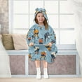 thumbnail image 7 of FORMRS Wearable Blanket Hoodie with Sleeves for Kids Cozy Flannel Sweatshirt, Blue Hockey Pattern, 7 of 7