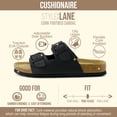 thumbnail image 2 of Cushionaire Lane Cork Footbed Sandals for Women – Comfortable Double Buckle Slip-On with Genuine Suede Footbed & Arch Support Slides for Women Footwear, 2 of 22