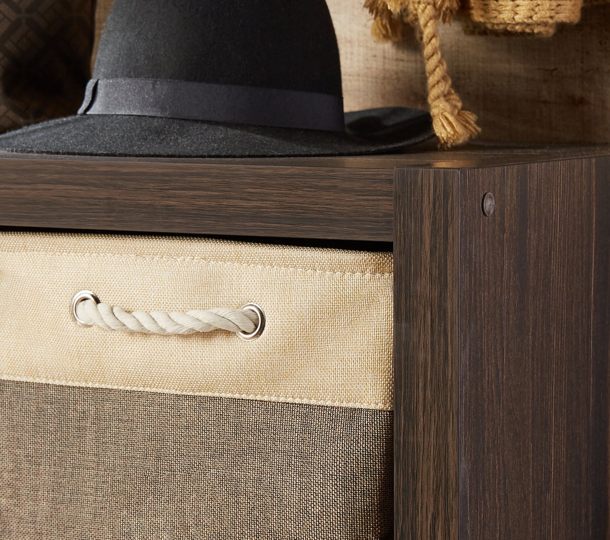 Better Homes & Gardens 6 Cube Storage Organizer, Tobacco Oak