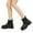 Black, variant on Women's Waterproof Plush Bootie Detachable with Cotton Inside Rain Boots Outdoor Rubber Water Shoes