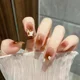 thumbnail image 2 of Arte de uñas de moda Productos para uñas de longitud media que se pueden usar Pegatinas con espacios en blanco blancos Parches removibles para manicura, 2 of 4