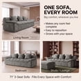 thumbnail image 4 of LUCKHAO 71" Corduroy Frameless Foam Sofa, No Assembly 3-Seat Couch for Small Spaces with 3 Pillows, Light Grey, 4 of 9