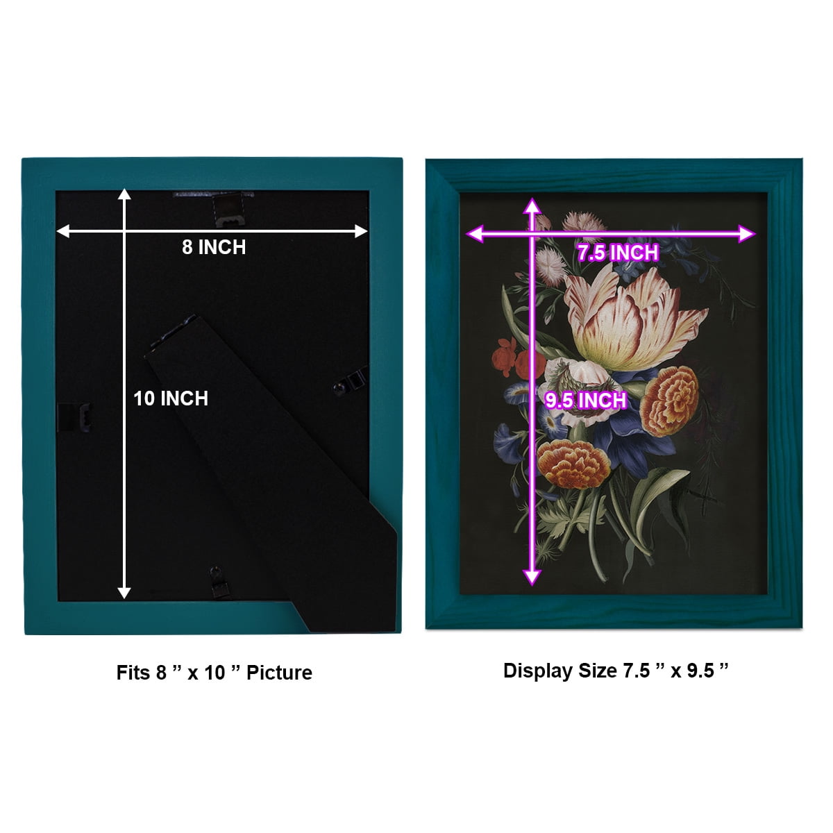 Dramatic Bouquet II -Framed Print w/glass-Ocean Blue