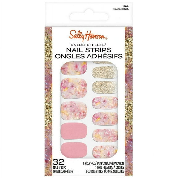 Sally Hansen Salon Effects Nail Strips, Cosmic Blush 1.0 set Pack of 2