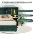 thumbnail image 6 of Christopher Knight Home Luxury Velvet Upholstered King Bed with Headboard, LED Lights, Storage Side Panels, Green, 6 of 10