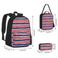 thumbnail image 4 of Naloa USA Colors Stripes Print Large Capacity Backpack Lunch Bag Pencil Case Combination 3 Piece Set for Student, 4 of 8