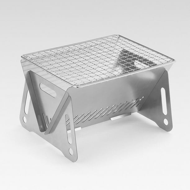 Barbacoa Parrilla de carbón, estufa para acampar, barbacoa, estufa para hacer parrilla, parrilla plegable de acero inoxidable, parrilla de leña para