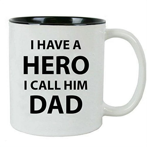 I have a Hero I call him Dad Ceramic Coffee Mug (Black) with White Gift Box