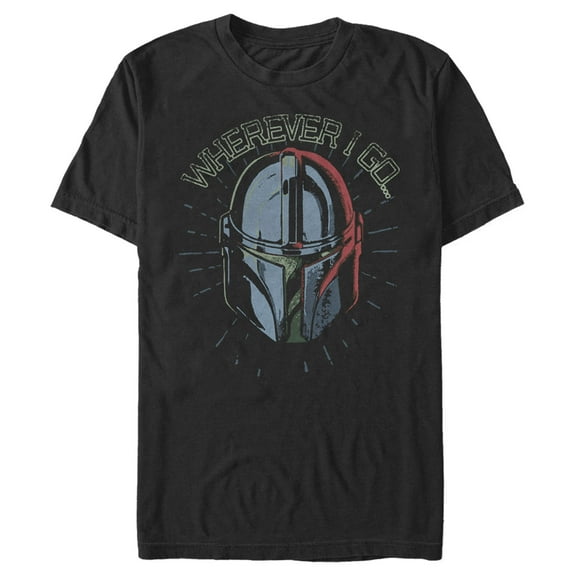 Men's Star Wars: The Mandalorian Father's Day Mando Wherever I Go… Graphic Tee Charcoal Small