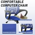 thumbnail image 4 of CL.HPAHKL Mesh Office Chair with Wheels, Adjustable Ergonomic Computer Desk Chair with Lumbar Support & Armrest, Comfortable Swivel Rolling Chair for Home Office Work Study, 2 Pack, Blue, 4 of 7