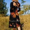 thumbnail image 2 of Monarchs Aflutter Sweetheart Knot Flared Dress Fashion Design Large Size Loose Dress Monarch Nature, 2 of 4