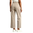thumbnail image 6 of Cagogo Women Plus Size Wide Leg High Waisted Trousers with Pockets Casual Loose Ankle Pants Streetwear Travel Work Lounge Outfits Fall Winter Clothes, Beige 2XL, 6 of 9