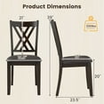 thumbnail image 3 of Costway 2 PCS Linen Fabric Upholstered Kitchen Armless Chairs with Rubber Wood Frame Gray, 3 of 10