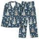 thumbnail image 2 of Puyaiuu Women 2 Piece Christmas Satin Pajama Set Cute Print Long Shirt Loose Shorts Matching Set Loungewear Gift, 2 of 5