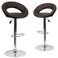 thumbnail image 2 of Flash Furniture 2 Pk. Contemporary Brown Vinyl Rounded Orbit-Style Back Adjustable Height Barstool with Chrome Base, 2 of 9