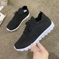 thumbnail image 4 of Big Size Women's Lightweight Walking Sneakers Casual Lace Up Flats Tennis Athletic Running Fashion Sport Shoes for Girls, 4 of 11