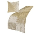 thumbnail image 2 of The HomeCentric King / Queen / Twin Ivory Designer Full 68"x18" Bed Runner WITH Pillow Cover, Pintucks, Textured & Satin Bed Scarf on Satin fabric - Glazed Satin, 2 of 5