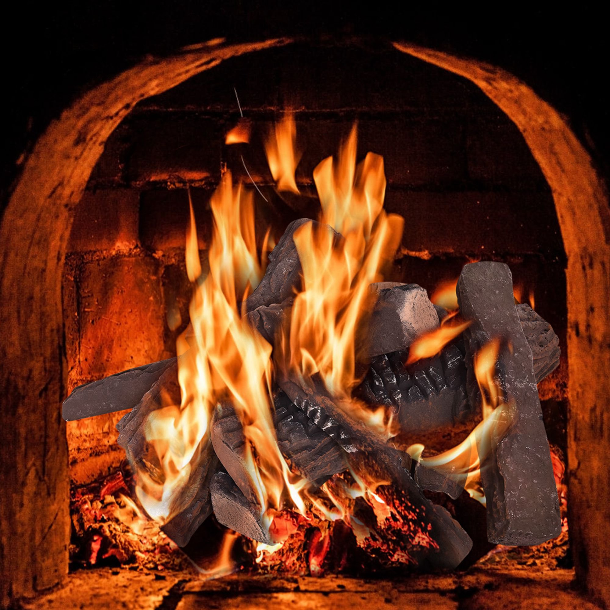 Costway 10PCS Ceramic Wood Logs Gas Fireplace Imitation Wood Propane  Firepit Logs | Walmart Canada