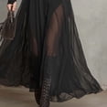 thumbnail image 6 of Women's Black Tulle Maxi Dress, Retro Round Neck Bohemian Evening Dress, Sheer Patchwork Western Style Dress for Formal Events and Boho Chic Outfits Black L, 6 of 8