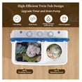 thumbnail image 6 of Portable Washing Machine, Twin Tub Washing Machine Laundry Compact Washer spinner Combo with 20lbs capacity, 12Lbs Washer and 8Lbs Spinner dryer for Apartments RVs and Dorms, 6 of 6
