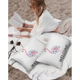 thumbnail image 3 of Pack of 2 Outdoor Pillow Covers, Summer Theme Pink Flamingo with Rose Waterproof Square Throw Pillowcase Cushion Decorative Pillow Covers for Couch Patio Tent, 20x12 in, 3 of 6