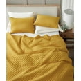 thumbnail image 4 of Chezmoi Collection Teo 3-Piece Mustard Yellow King Size Quilt Set - Diamond Stitched Lightweight Microfiber Bedspread Set Bedspread Set for All Seasons, 4 of 9