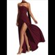thumbnail image 2 of Vestido Tubo con Hombros Descubiertos y Diseño Lateral para Mujer, Ideal para Salir. Vestido Informal y Elegante. Vino Tinto M, 2 of 9