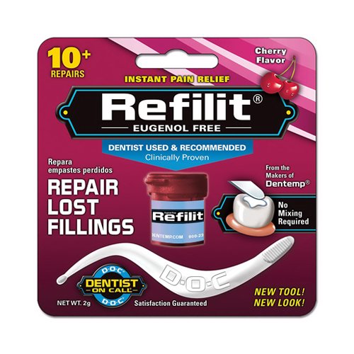Dentemp Refilit Instant Pain Relief Lost Filling Repair, Cherry, 1 Ea