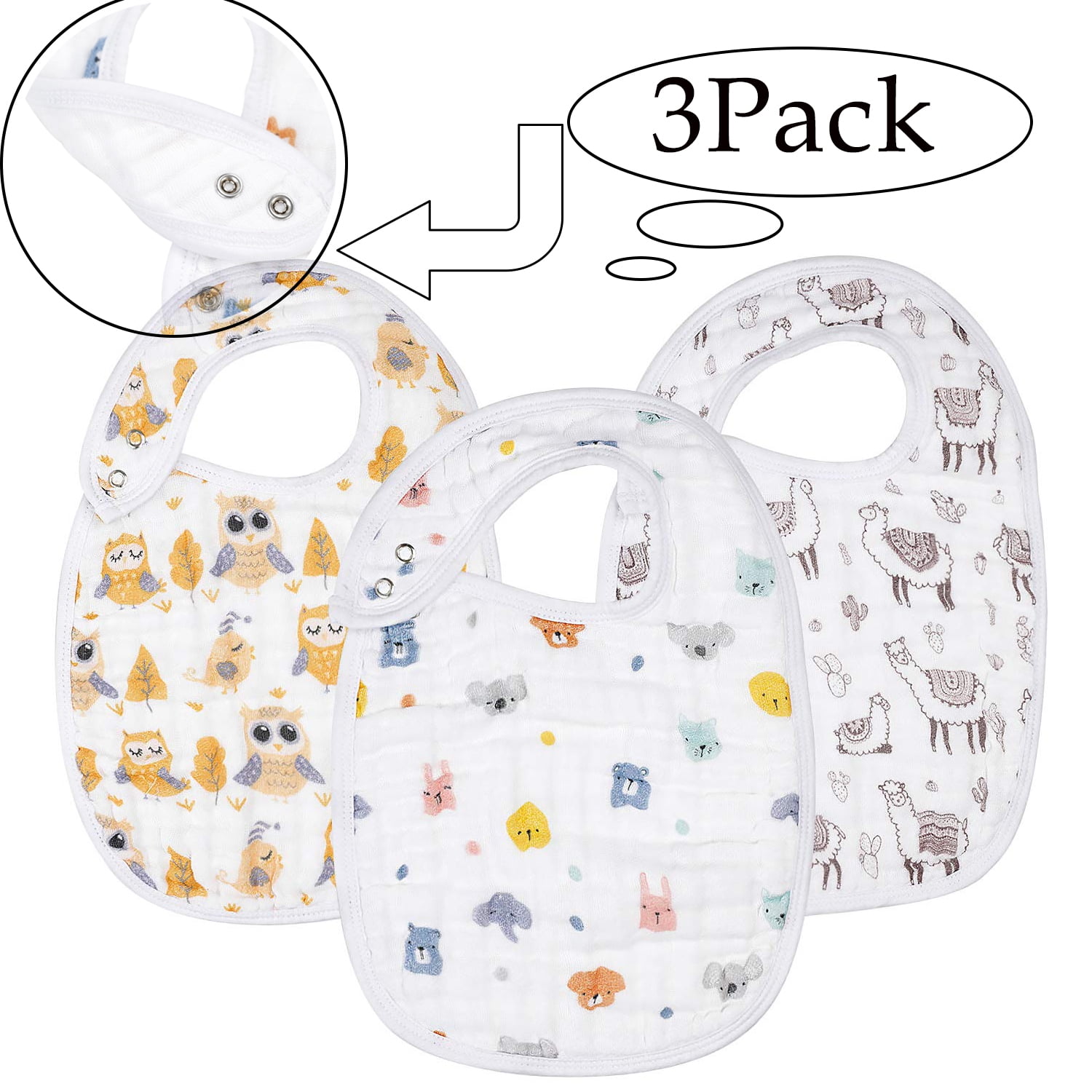 muslin dribble bibs