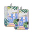 thumbnail image 7 of Yayeee Pot Holders Kitchen Heat Resistant with Pocket 7"x9.8" Cotton Oven Cooking Hot Pads, Seaside Boat, 7 of 7