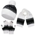 thumbnail image 3 of HNMKIU Unisex Couple Knitted Winter Accessory Set Featuring Scarf for Casual Outdoor Wear Matching His Hers White - One Size, 3 of 3