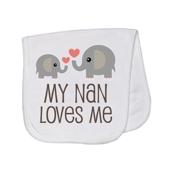 Inktastic My Nan Loves Me Grandchild Baby Burp Cloth