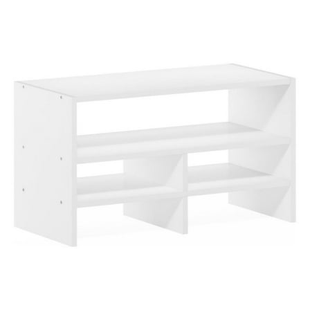 Maklaine Contemporary Desk Top Organizing Shelf Bookcase in White