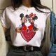 thumbnail image 1 of Valentine's Day Gift Disney Mickey Mouse Women's Crewneck High-Quality Casual 100% Cotton T-shirt Free ShippingXL Gao Jinjia LED, 1 of 2