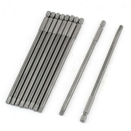 

Unique Bargains 10 Pcs Hexagon Shank 1/4 Hex Head Metal Magnetic Screwdriver Bits 15cm Long