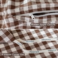 thumbnail image 4 of MooMee Gingham Duvet Cover Set Cal-King 100% Washed Cotton Linen Like Textured Breathable Lightweight 3-Piece (Cocoa Brown), 4 of 7