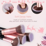 BESTOPE Premium Synthetic Foundation Brush Blending Face Powder Blush Concealers Eye Shadows Makeup Brushes Kit, Rose Golden, 16 Pieces