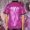 thumbnail image 5 of Bcfgryg Men's Lapel Bright Short Sleeve Shirt Men's Casual Men's Wear Big and Tall Shirts Red M, 5 of 5